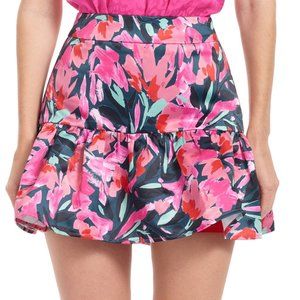 NWOT Corey Lynn Calter Mini Floral Ruffle Skirt